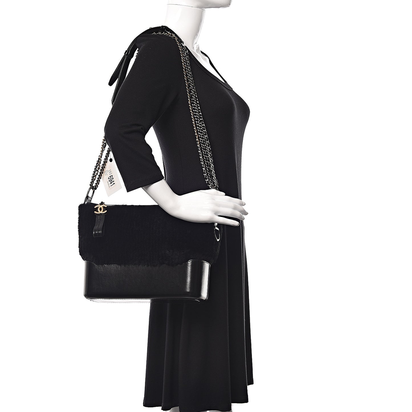 Shearling Medium Gabrielle Hobo Black