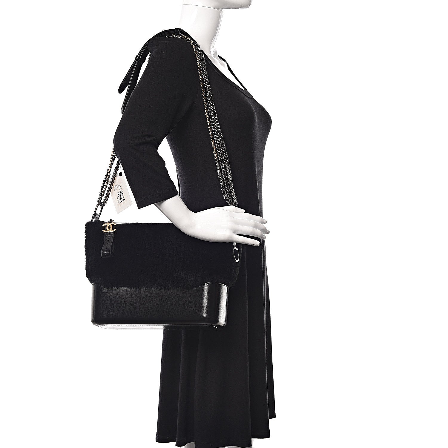 Chanel Shearling Medium Gabrielle Hobo Black 2 of 11