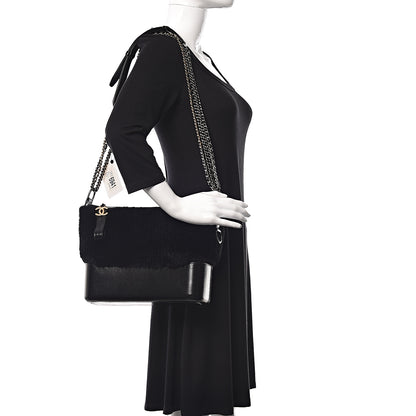 Chanel Shearling Medium Gabrielle Hobo Black 2 of 11