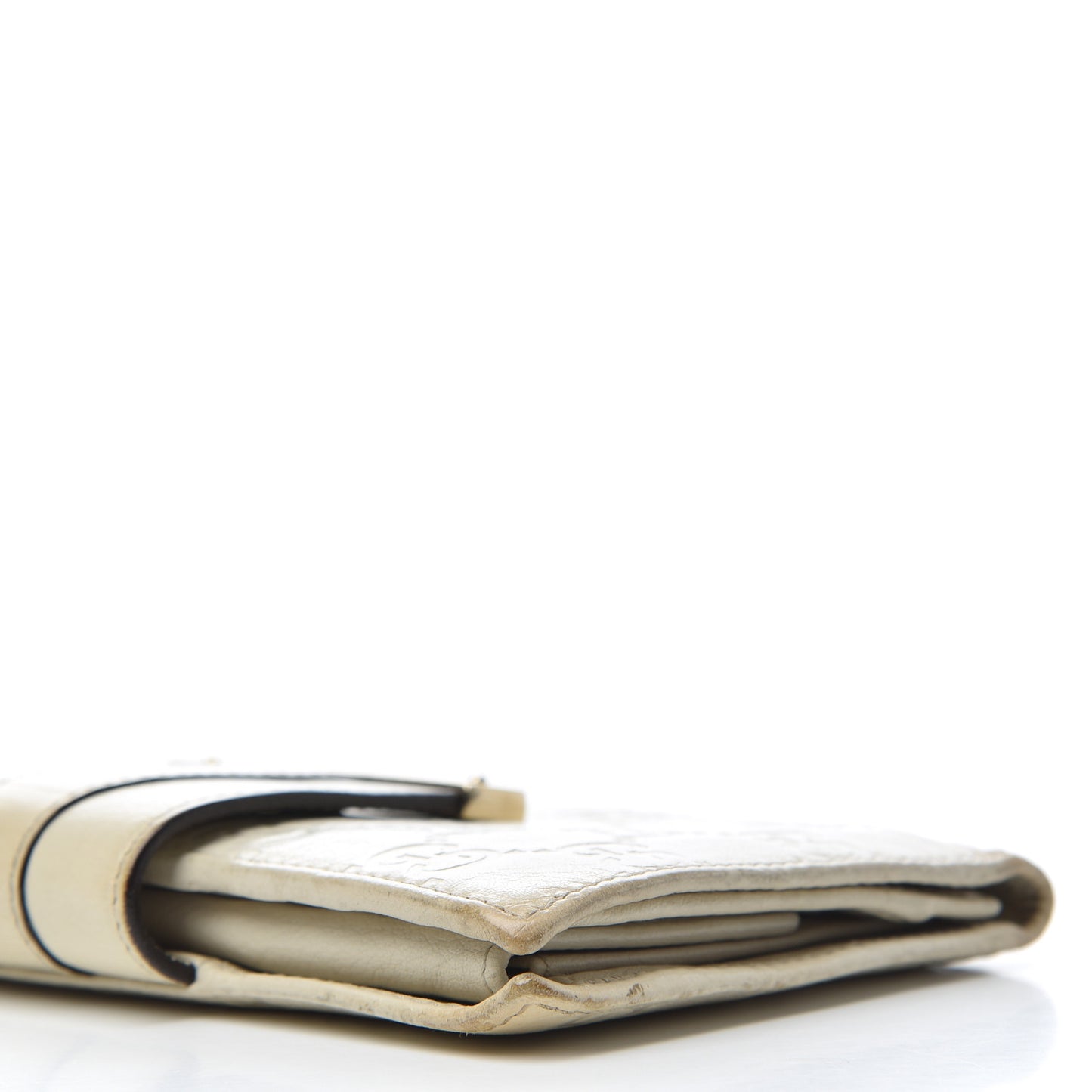Guccissima Ladies Web Long Wallet Off White