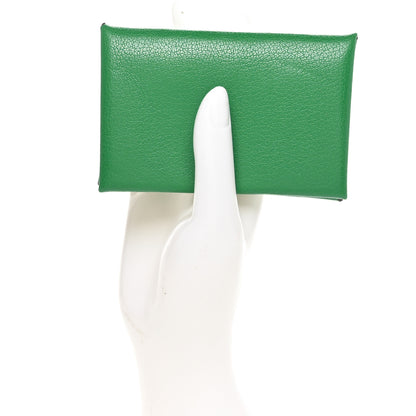 Hermes Evercolor Calvi Card Case Bambou 2 of 10