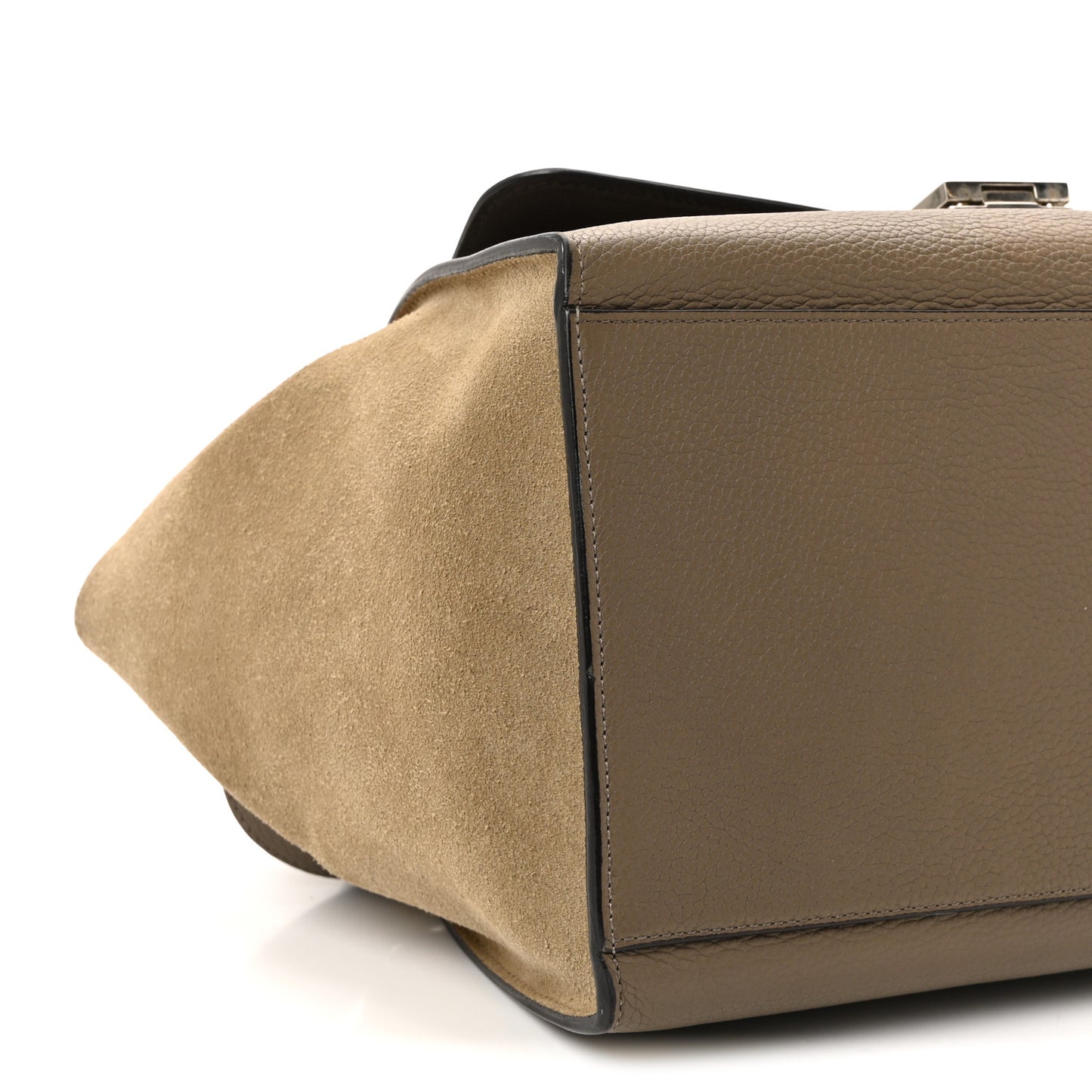 Drummed Calfskin Suede Medium Trapeze Souris