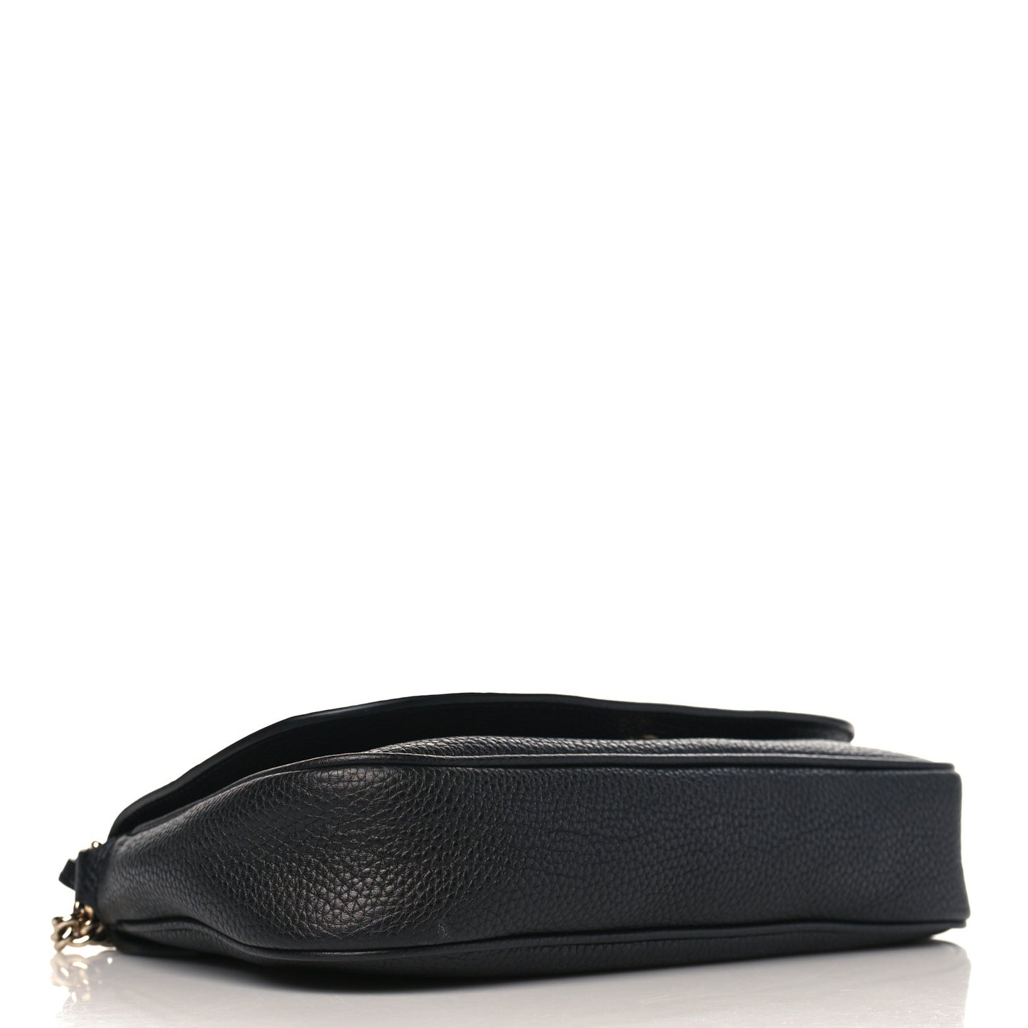 Pebbled Calfskin Medium Soho Flap Crossbody Black
