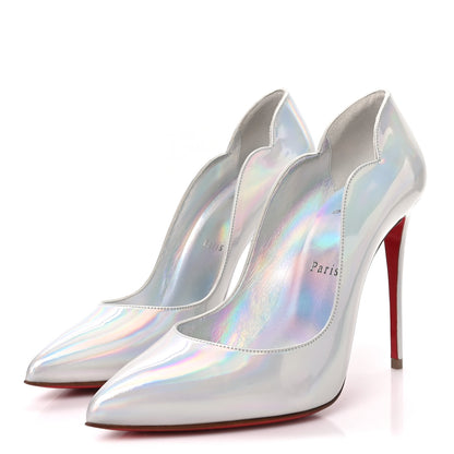 Christian Louboutin Specchio Laser Hot Chick 100 Pumps 38 Silver 4 of 8