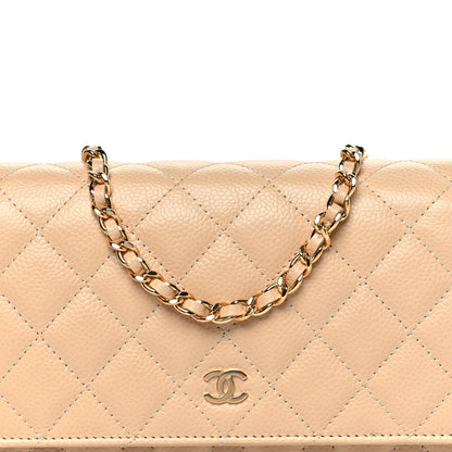 Chanel Caviar Quilted Wallet On Chain WOC Beige 9 of 11