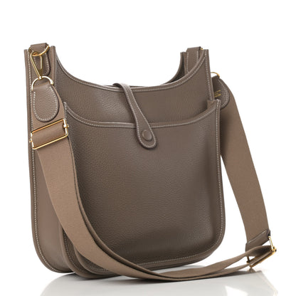 Hermes Taurillon Clemence Evelyne III PM Etoupe 2 of 10