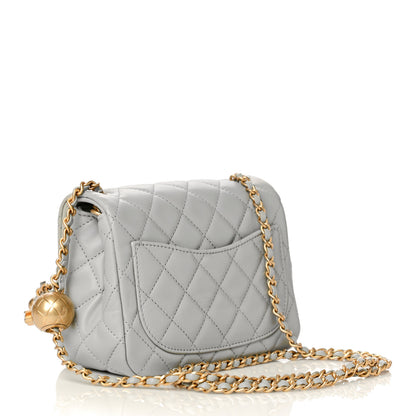 Chanel Lambskin Quilted Mini Pearl Crush Flap Light Grey 3 of 10