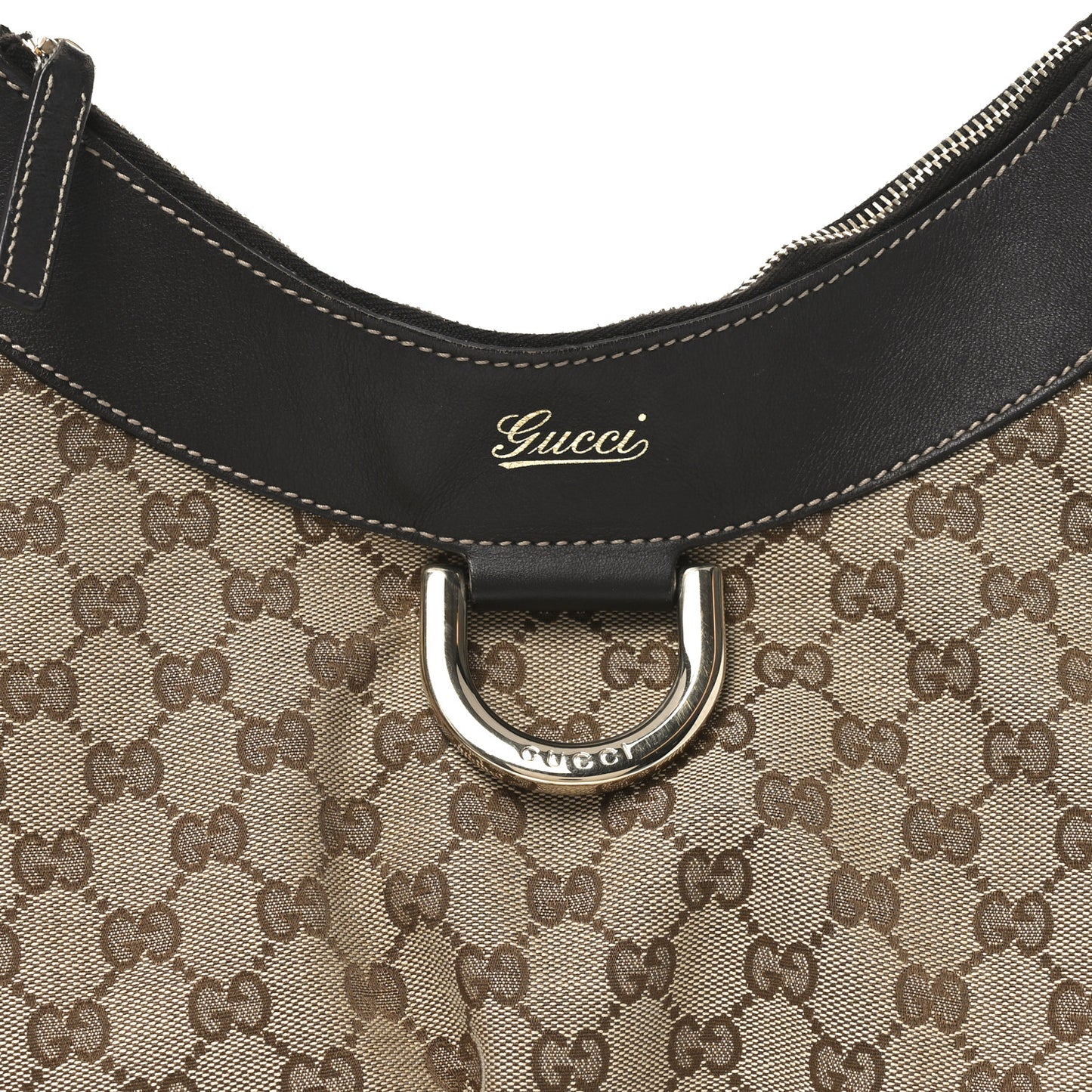 Monogram Large D Gold Hobo Dark Brown
