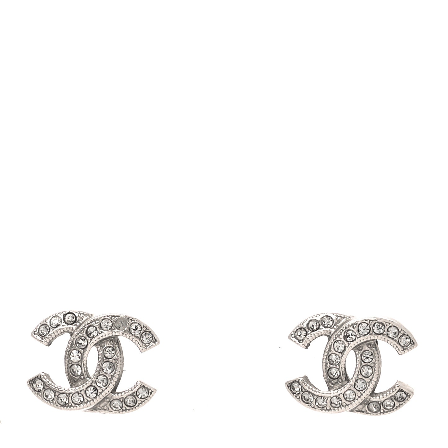 Crystal CC Earrings Silver
