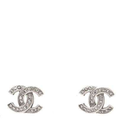 Chanel Crystal CC Earrings Silver 1 of 4