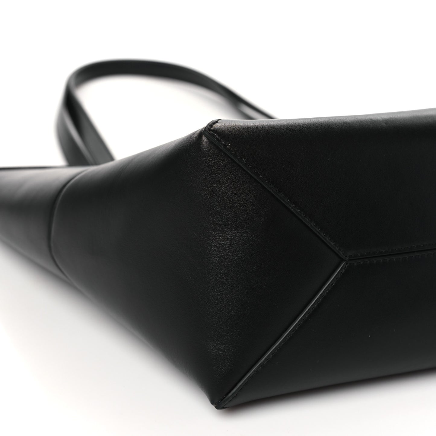Shiny Calfskin Medium Puzzle Fold Tote Black