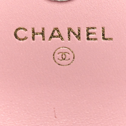 Chanel Lambskin Quilted Chanel 19 Flap Card Holder With Chain Rose 6 of 12