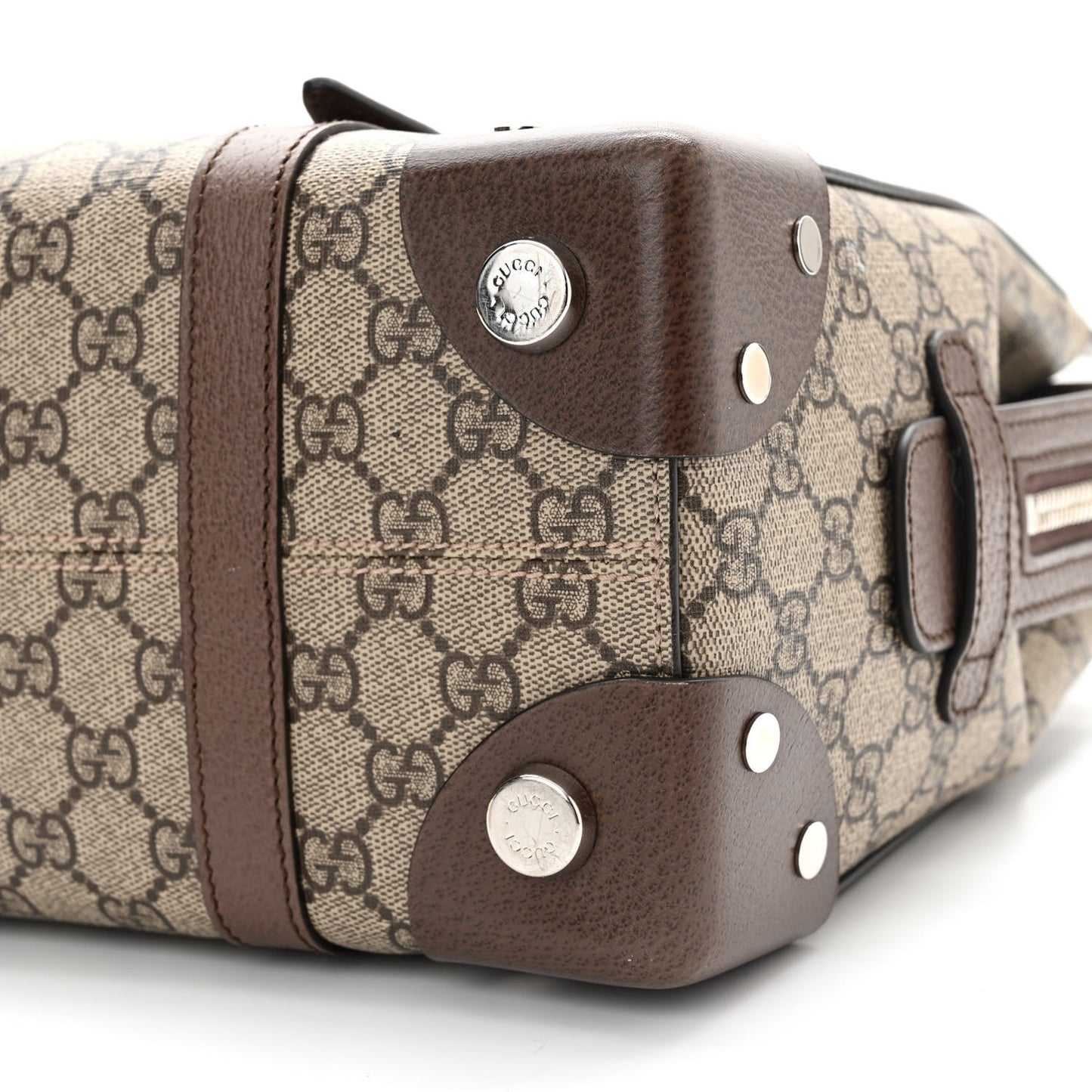 GG Supreme Monogram Textured Dollar Calfskin Small Detail Tote Beige Ebony New Acero