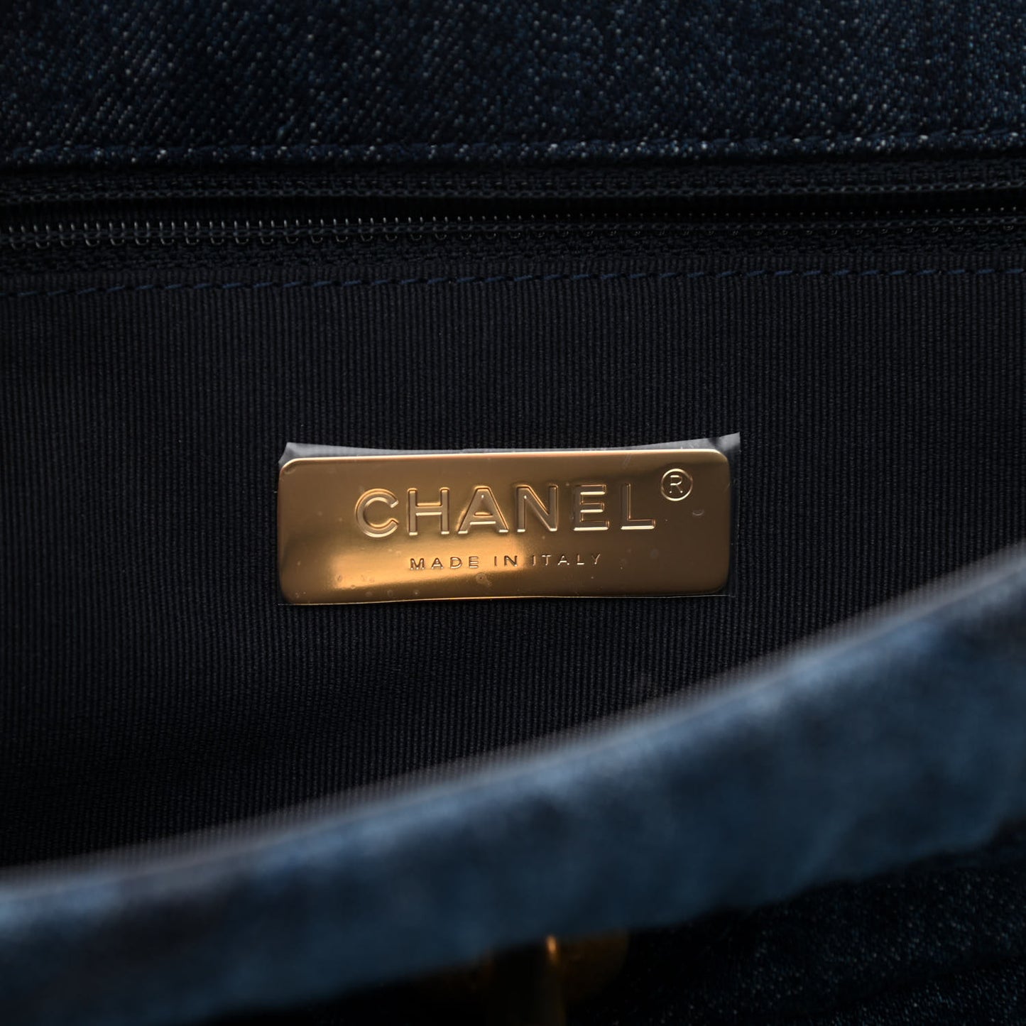 Denim Quilted Medium Chanel 19 Flap Blue