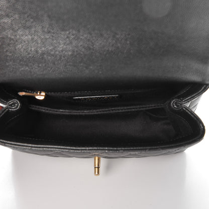 Chanel Caviar Lizard Embossed Quilted Mini Coco Handle Flap Black 6 of 11
