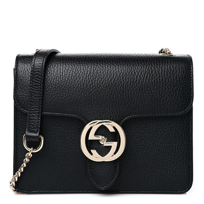 Gucci Dollar Calfskin Small Interlocking G Shoulder Bag Black 1 of 11