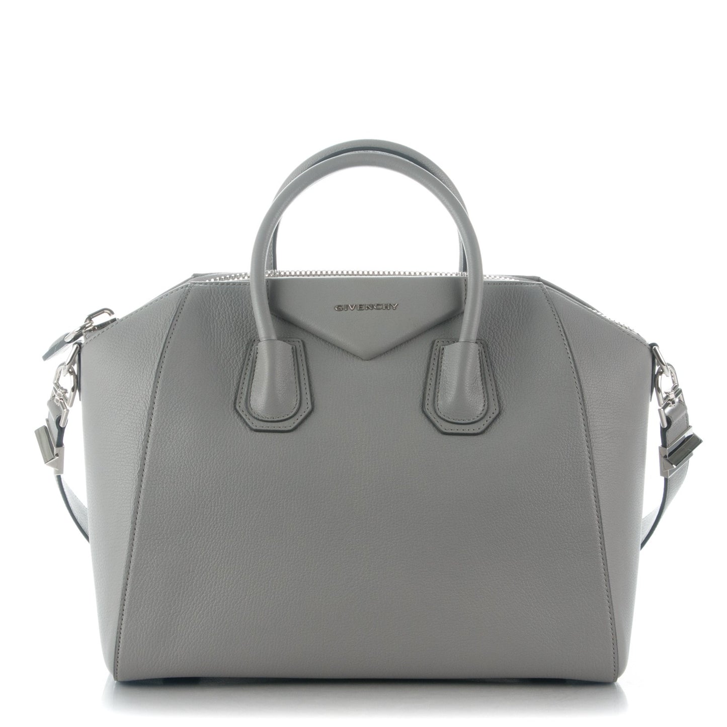 Sugar Goatskin Medium Antigona Pearl Grey