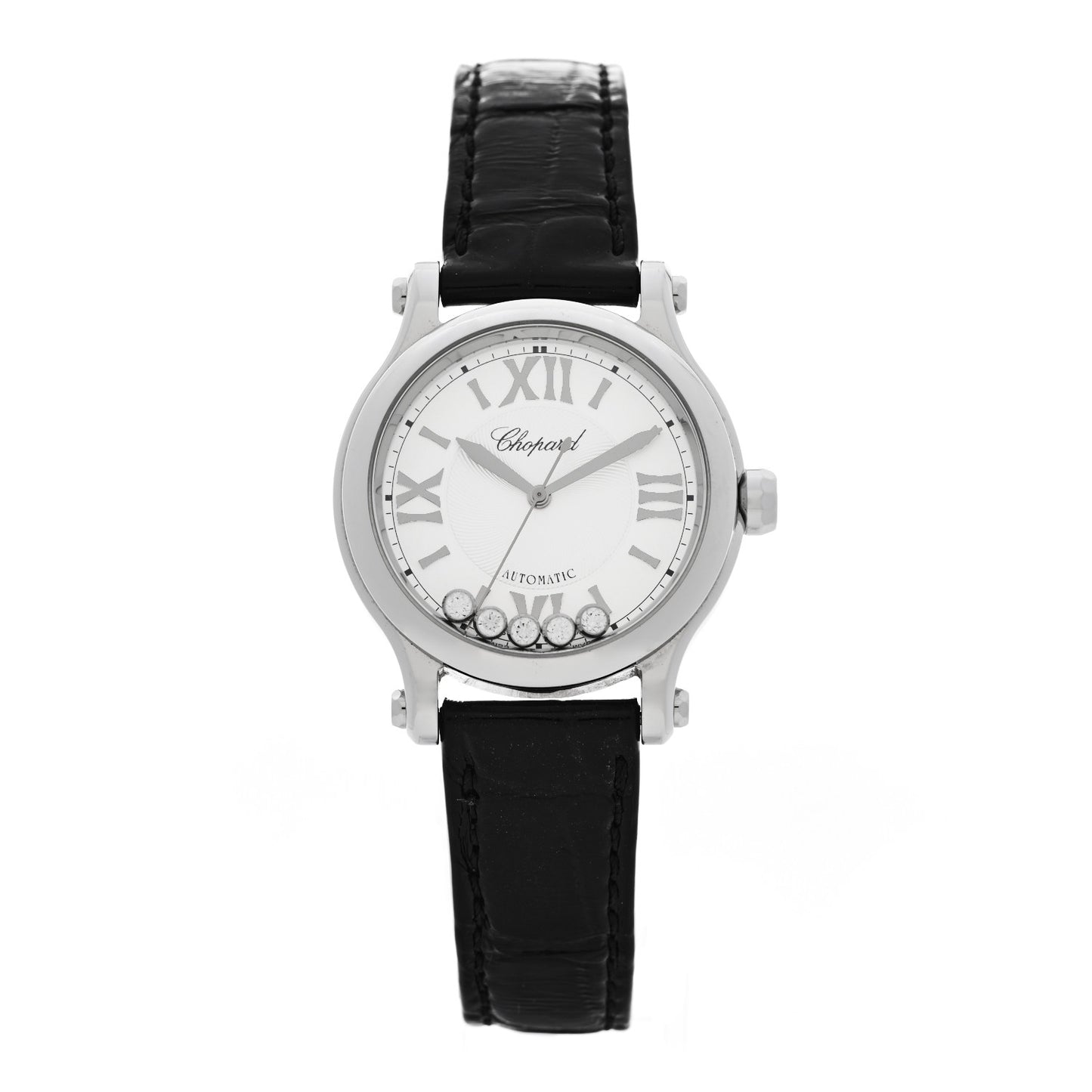 Stainless Steel Alligator 5 Diamond 33mm Happy Sport Automatic Watch