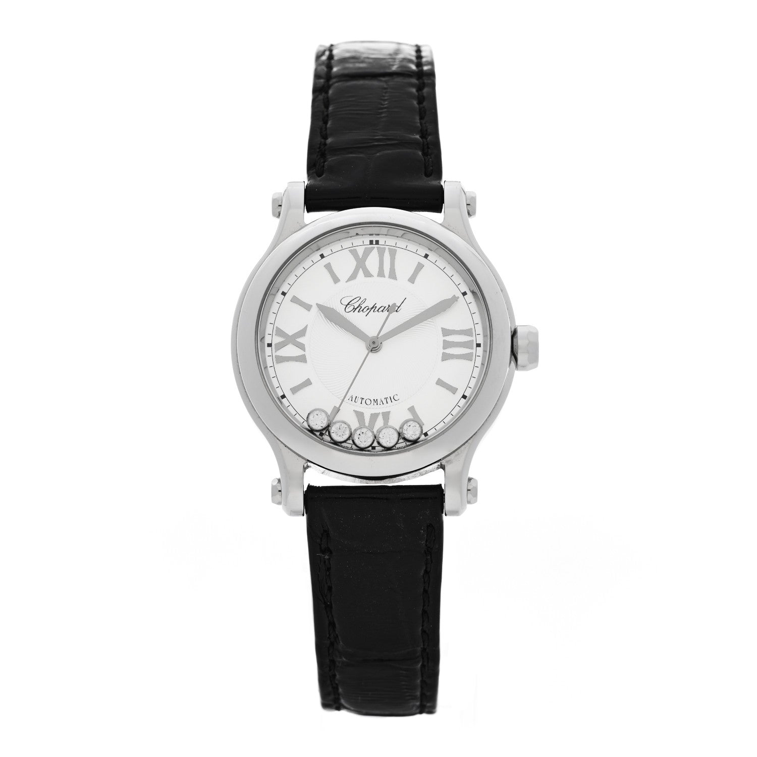 Chopard Stainless Steel Alligator 5 Diamond 33mm Happy Sport Automatic Watch 1 of 5