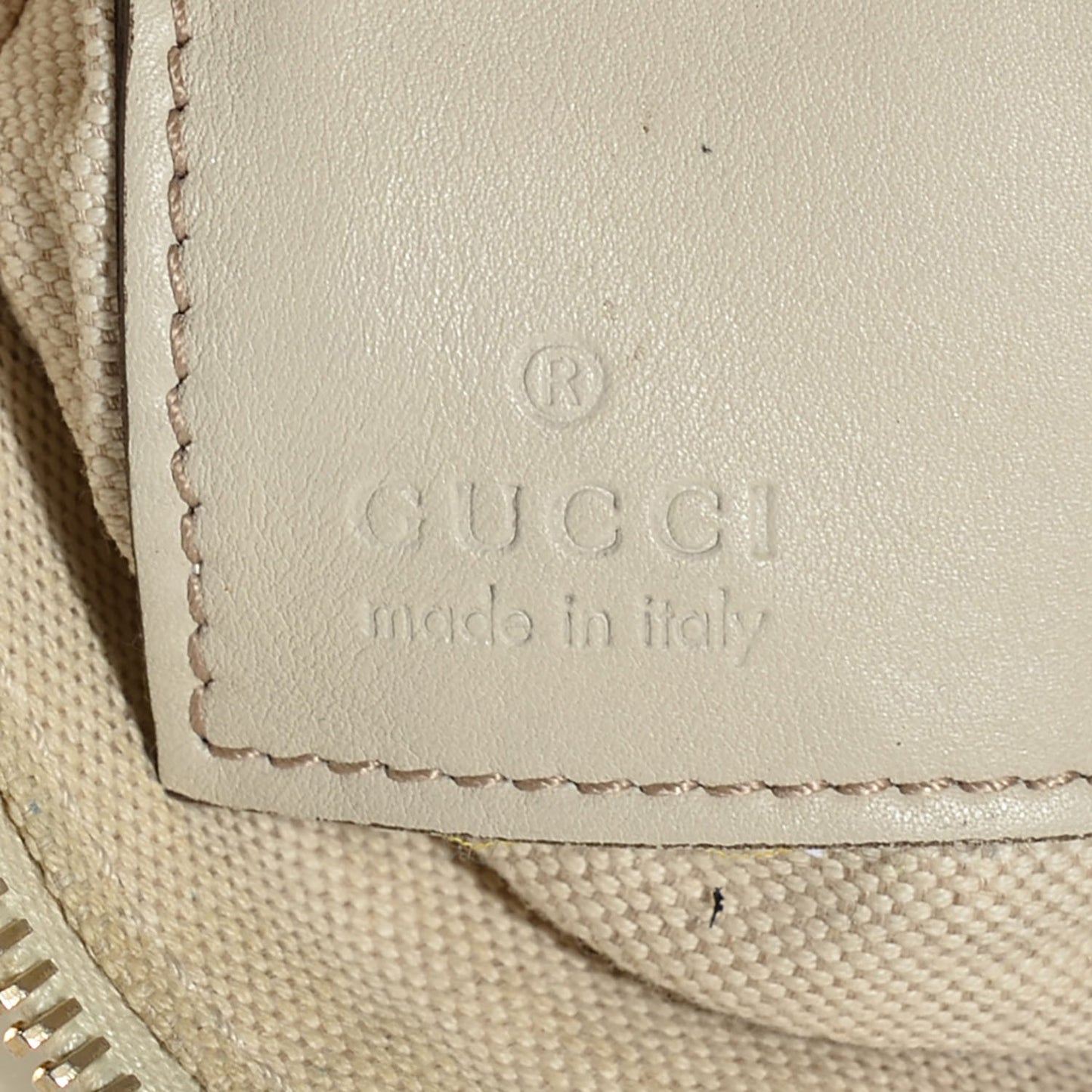 Monogram Web Bow and Interlocking G Mayfair Wristlet Off White