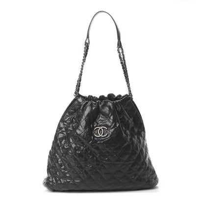 Chanel Distressed Glazed Caviar Quilted Large Elastic Tote Black 1 of 9