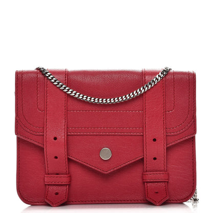 Proenza Schouler Lambskin PS1 Large Chain Wallet Red 1 of 8
