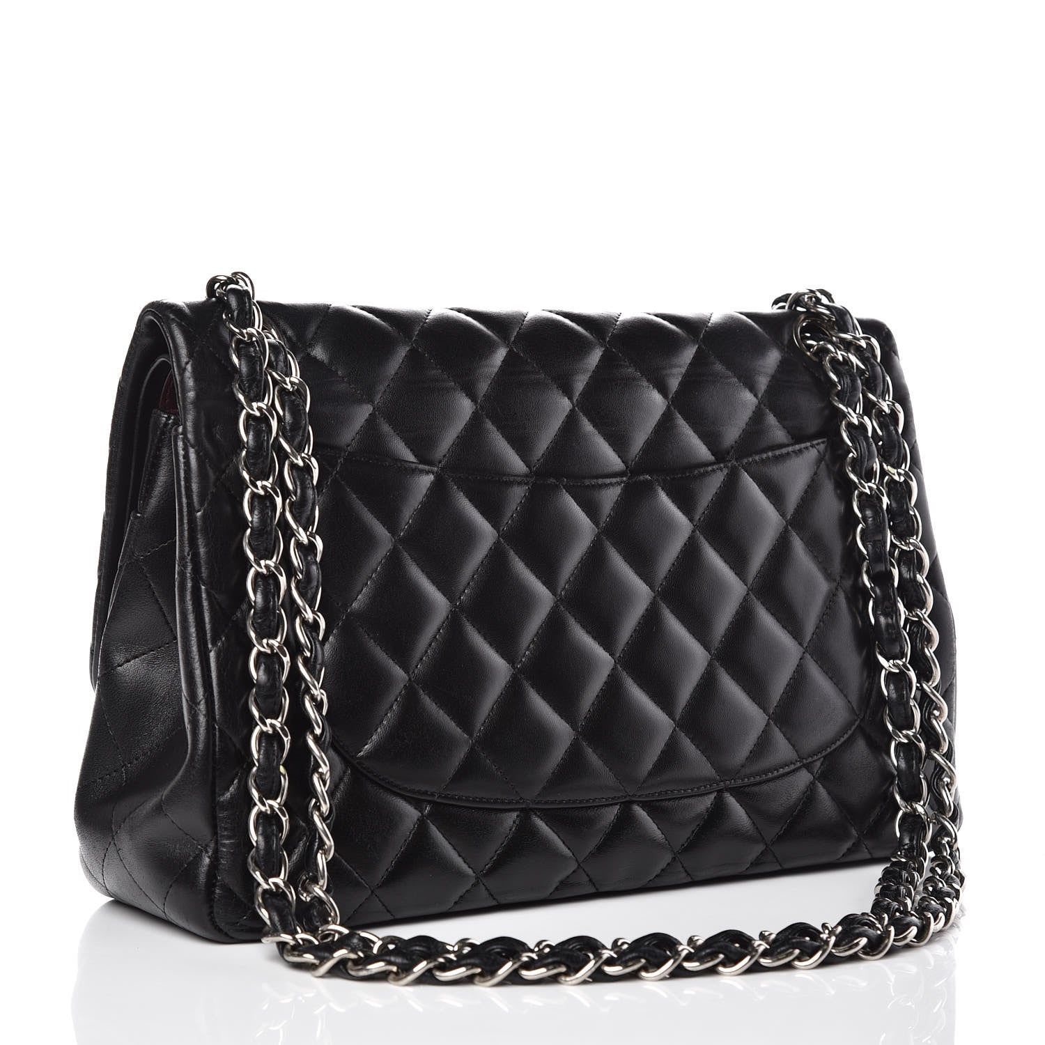 Chanel Lambskin Quilted Jumbo Double Flap Black 3 of 15