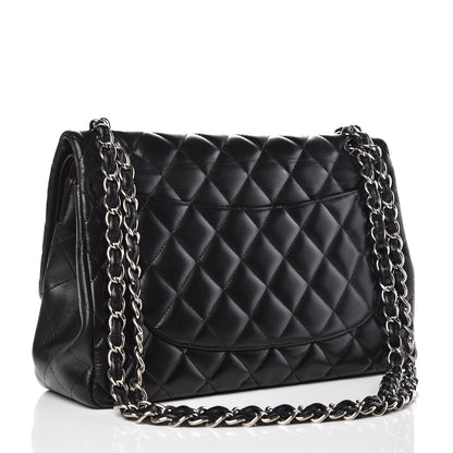 Chanel Lambskin Quilted Jumbo Double Flap Black 3 of 15