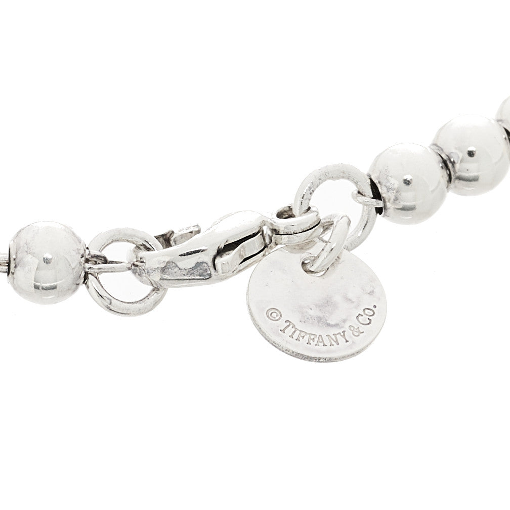 Tiffany Sterling Silver 4mm Bow Bead Bracelet 2 of 4