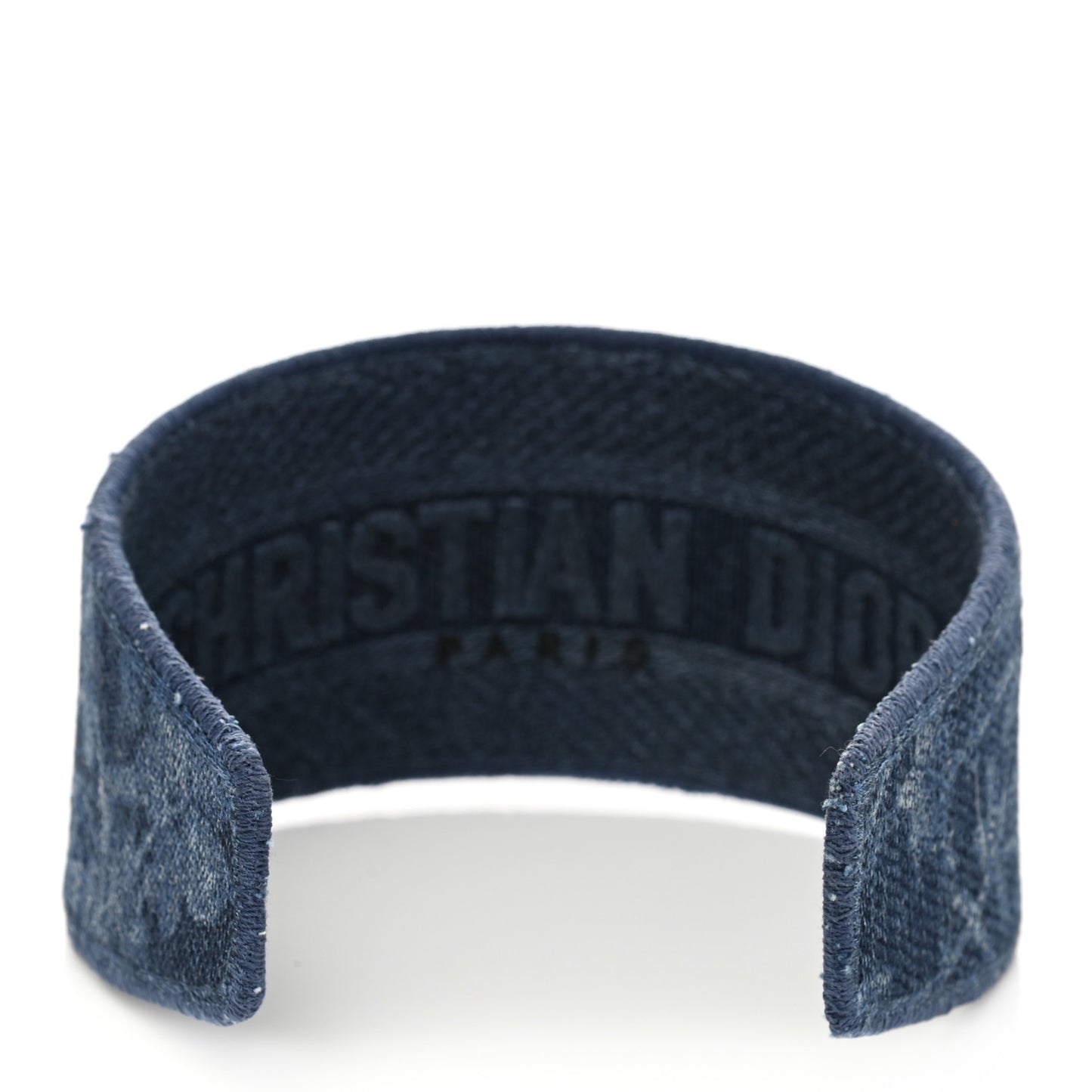 Denim Flowers Embroidered Headband Blue