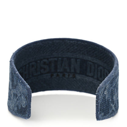 Christian Dior Denim Flowers Embroidered Headband Blue 5 of 8