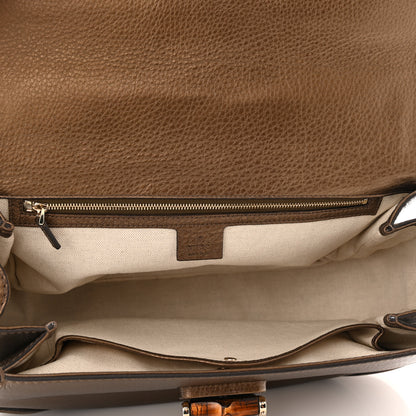 Gucci Metallic Calfskin Large New Bamboo Top Handle Bag Bronze 4 of 10