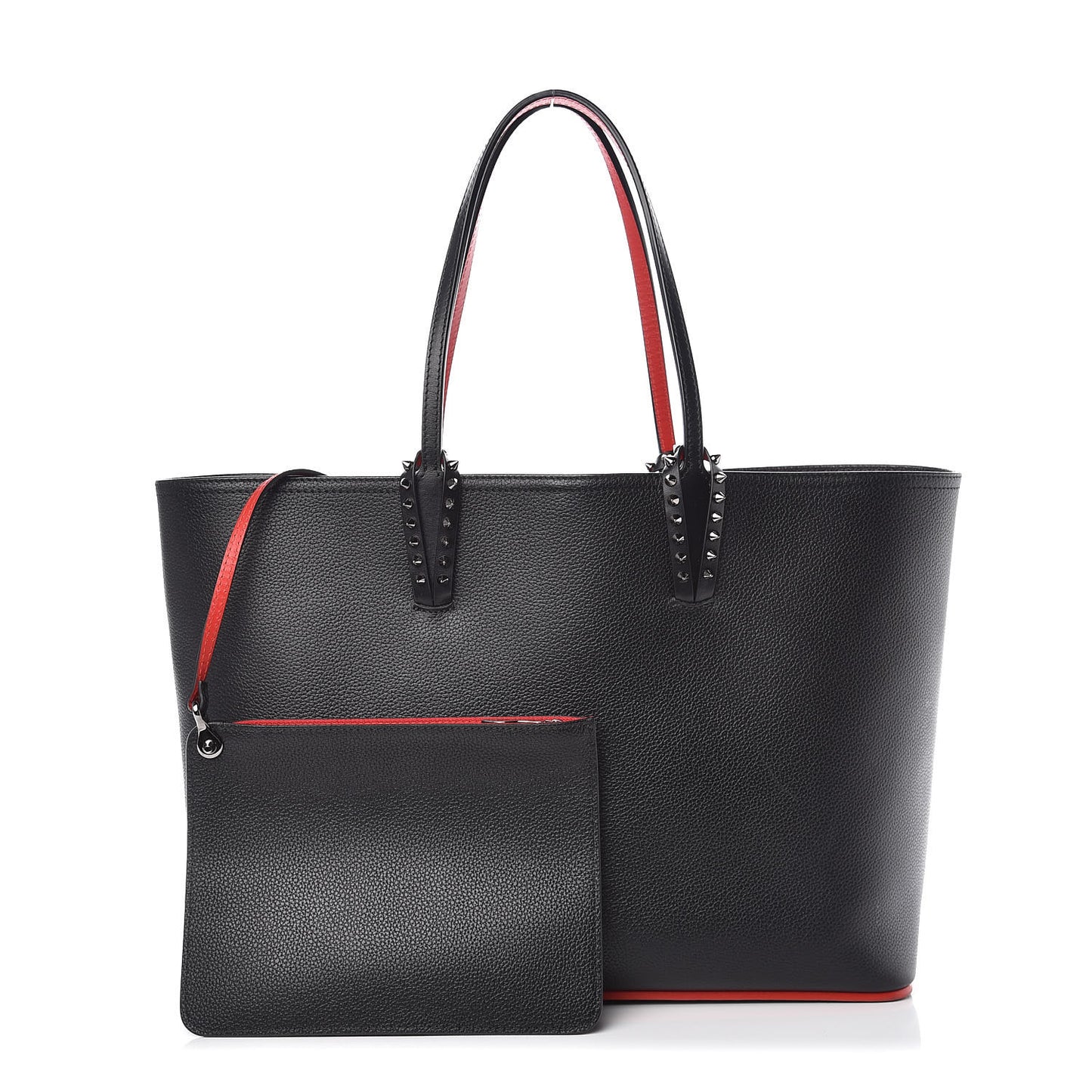Calfskin Spikes East West Cabata Tote Black