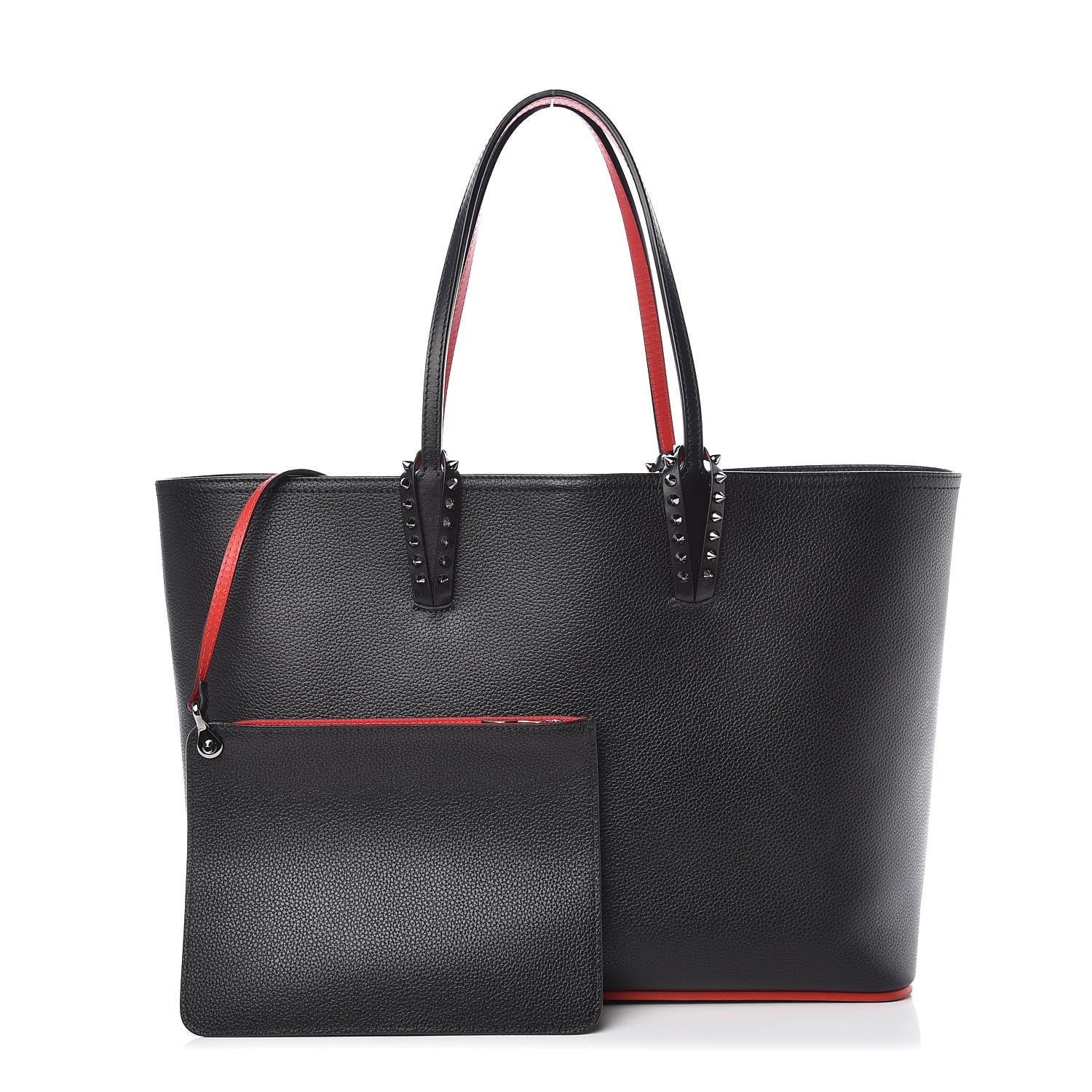 Christian Louboutin Calfskin Spikes East West Cabata Tote Black 1 of 10