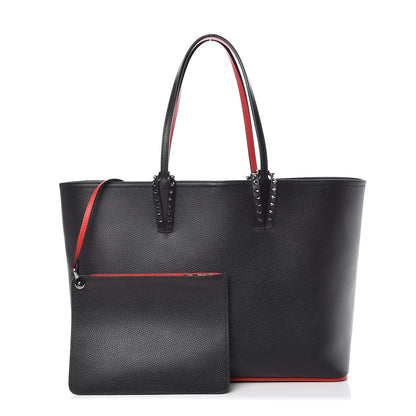 Christian Louboutin Calfskin Spikes East West Cabata Tote Black 1 of 10