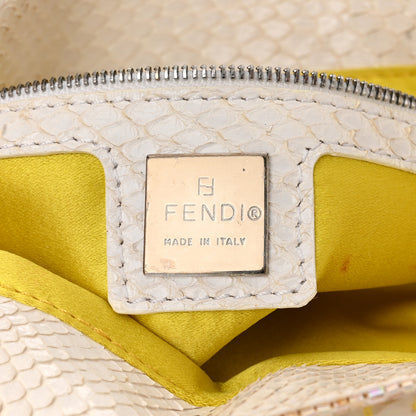 Fendi Sequin Paillettes Snakeskin Baguette White 6 of 11