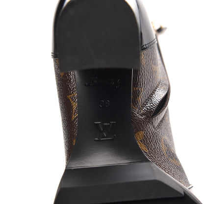Louis Vuitton Patent Calfskin Monogram Star Trail Ankle Boots 38 Black 6 of 8