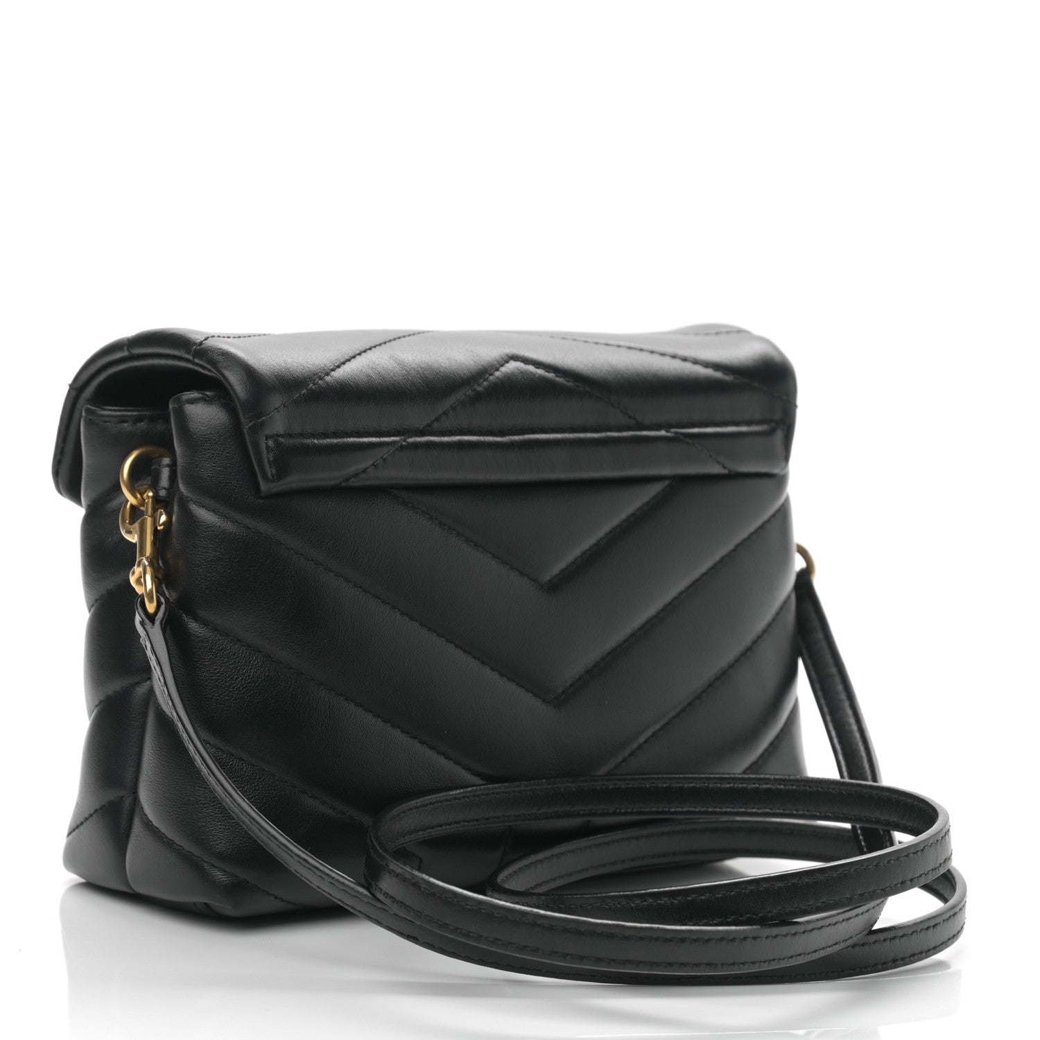 Saint Laurent Calfskin Y Quilted Monogram Toy Loulou Crossbody Bag Black 3 of 10