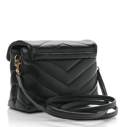 Saint Laurent Calfskin Y Quilted Monogram Toy Loulou Crossbody Bag Black 3 of 10