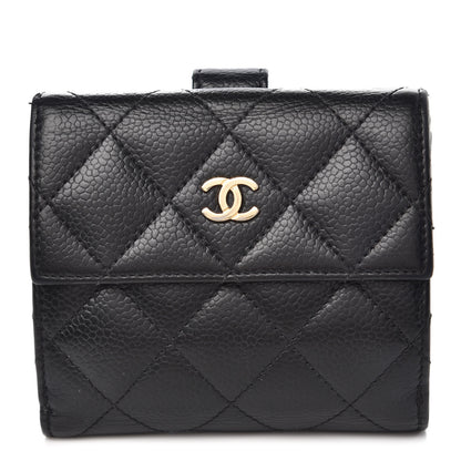 Chanel Caviar Quilted Compact French Flap Wallet Black 1 of 13