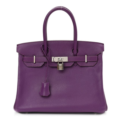 Hermes Chevre Mysore Horseshoe Birkin 30 Parme Rose Shocking 1 of 10