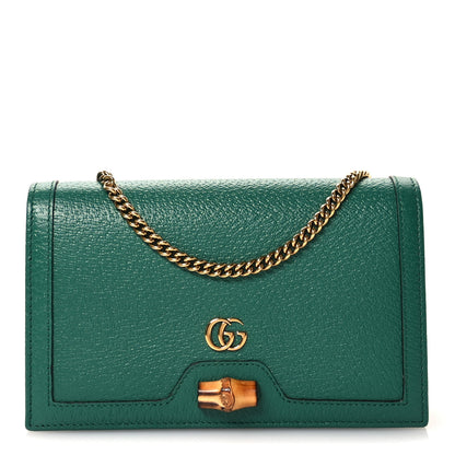 Gucci Textured Dollar Calfskin Mini Diana Chain Bag Emerald 8 of 11