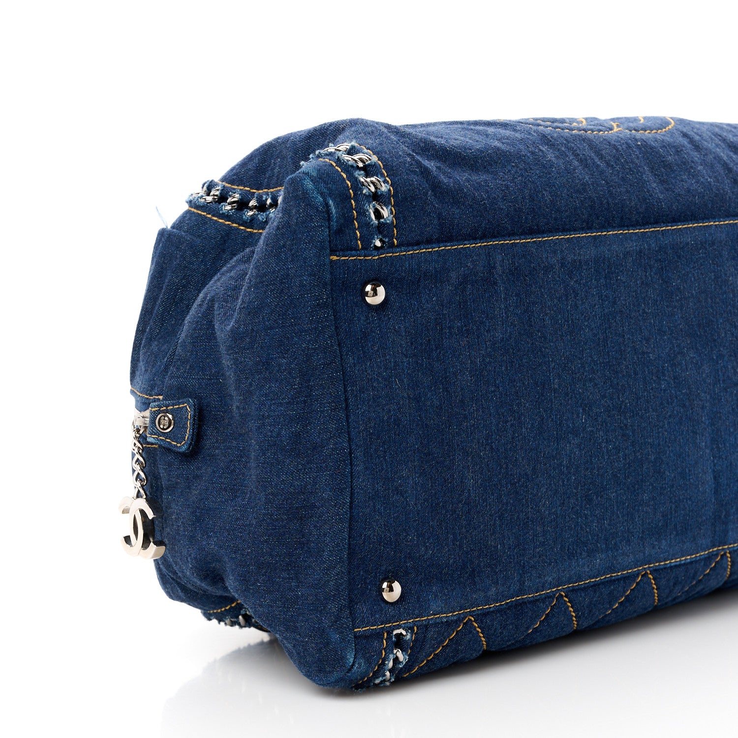 Chanel Denim Luxe Ligne Large Bowler Blue Blue 10 of 14