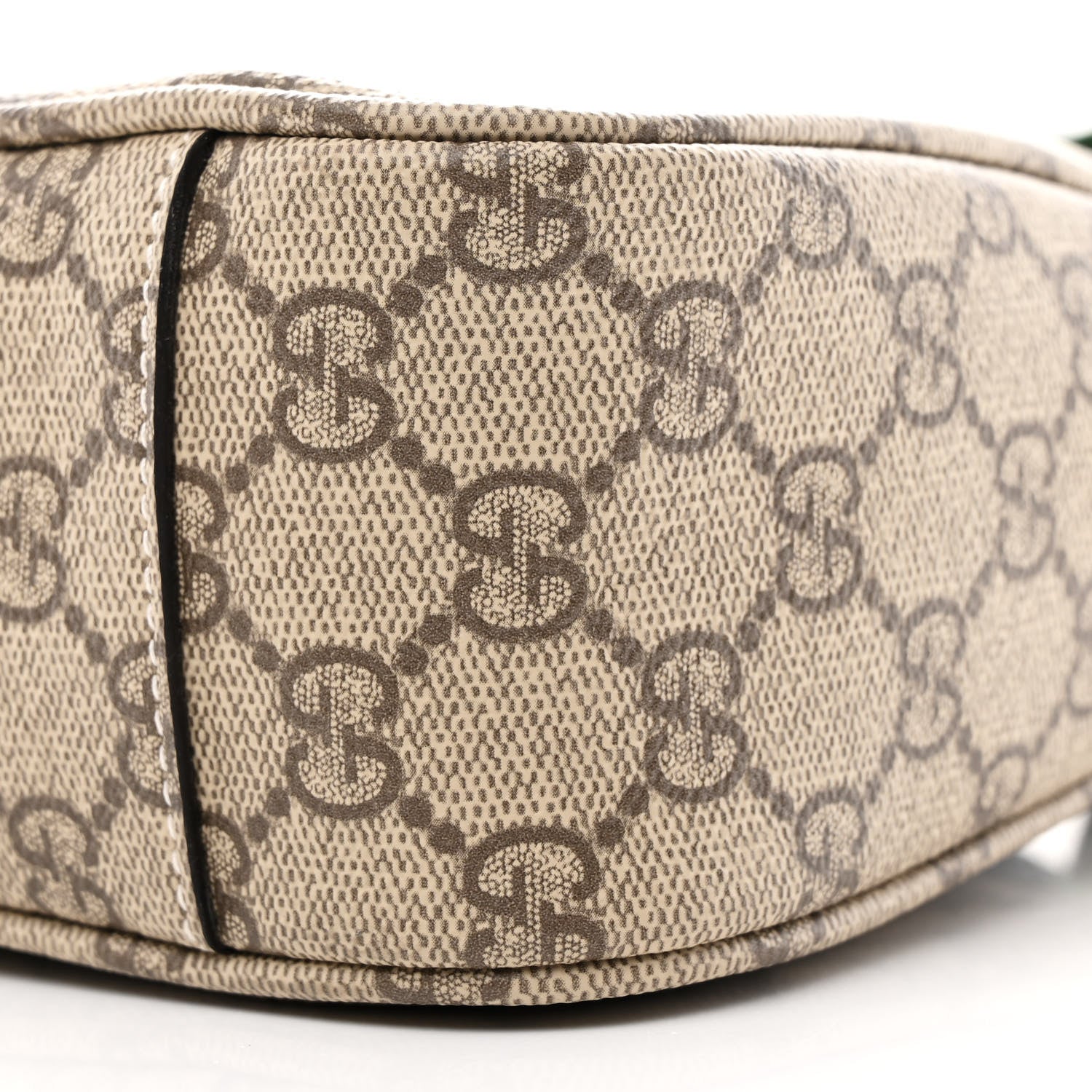 Gucci GG Supreme Monogram Emblem Medium Shoulder Bag Beige Ebony Sundial 10 of 10