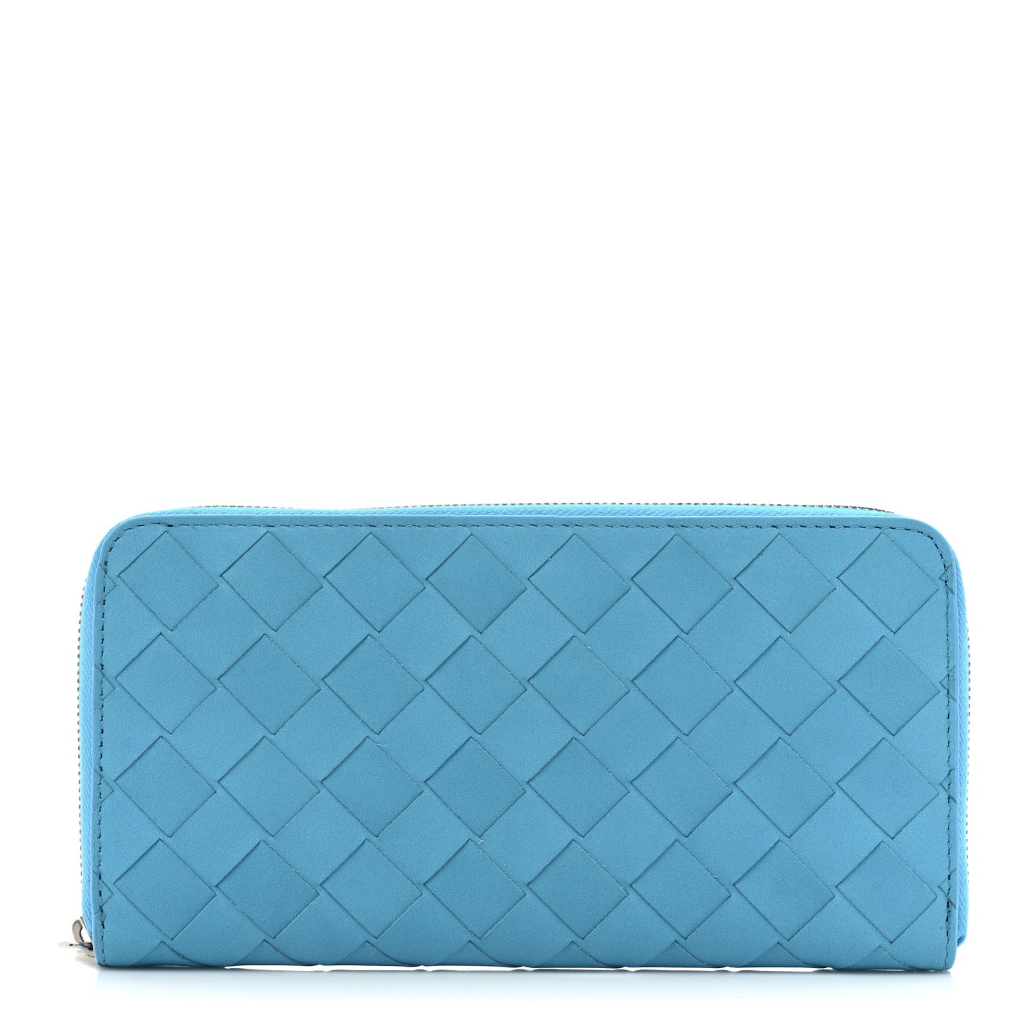 Nappa Intrecciato Zip Around Wallet Sky Blue