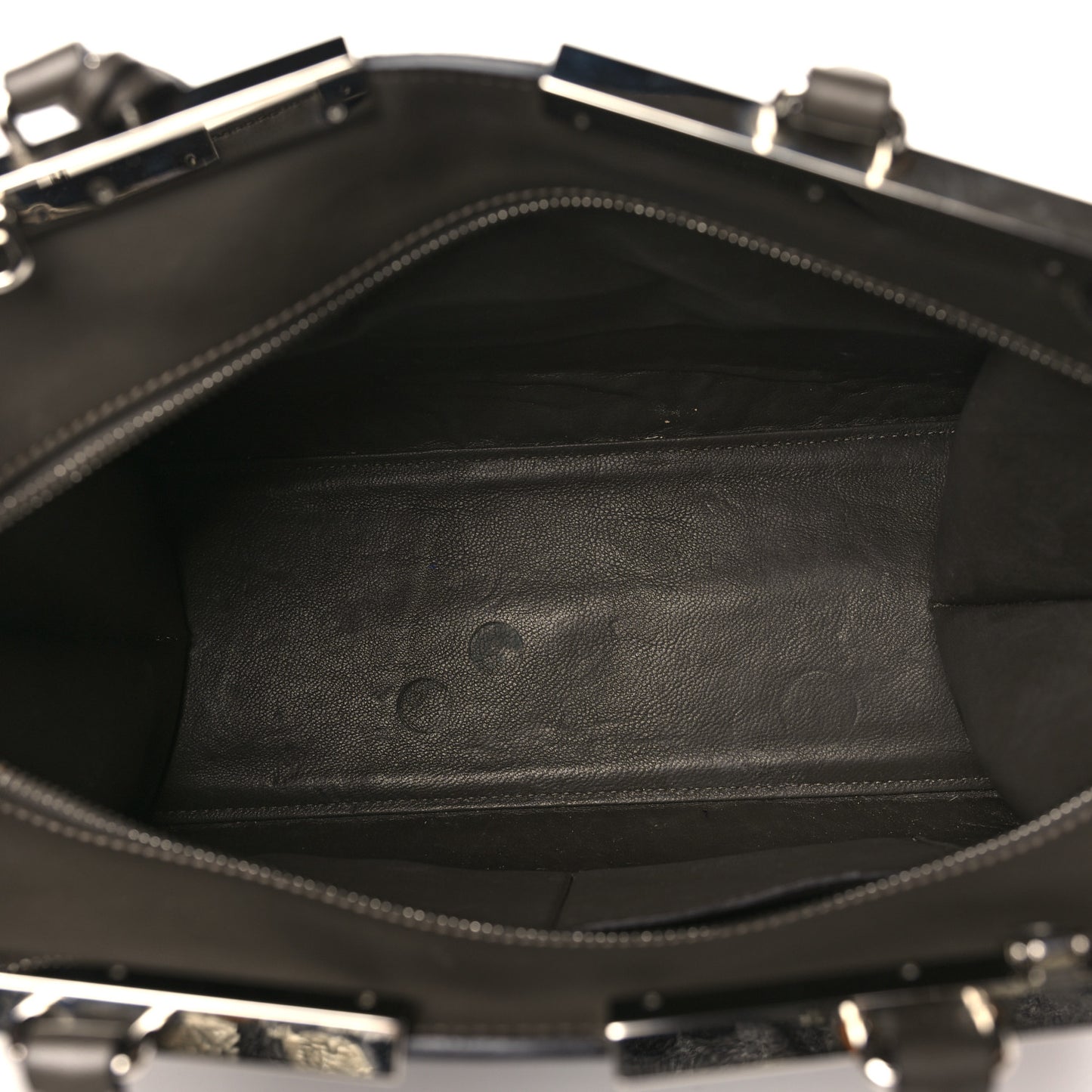 Vitello Pelo Flamingo Crocodile Embossed Petite 3Jours Tote Carbone