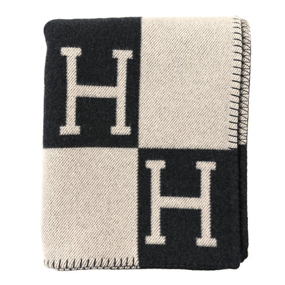 Hermes Wool Cashmere Avalon Blanket Ecru Gris Fonce 1 of 3