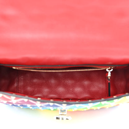 Valentino Garavani Lambskin Medium Rockstud Spike Shoulder Bag Rainbow 5 of 9