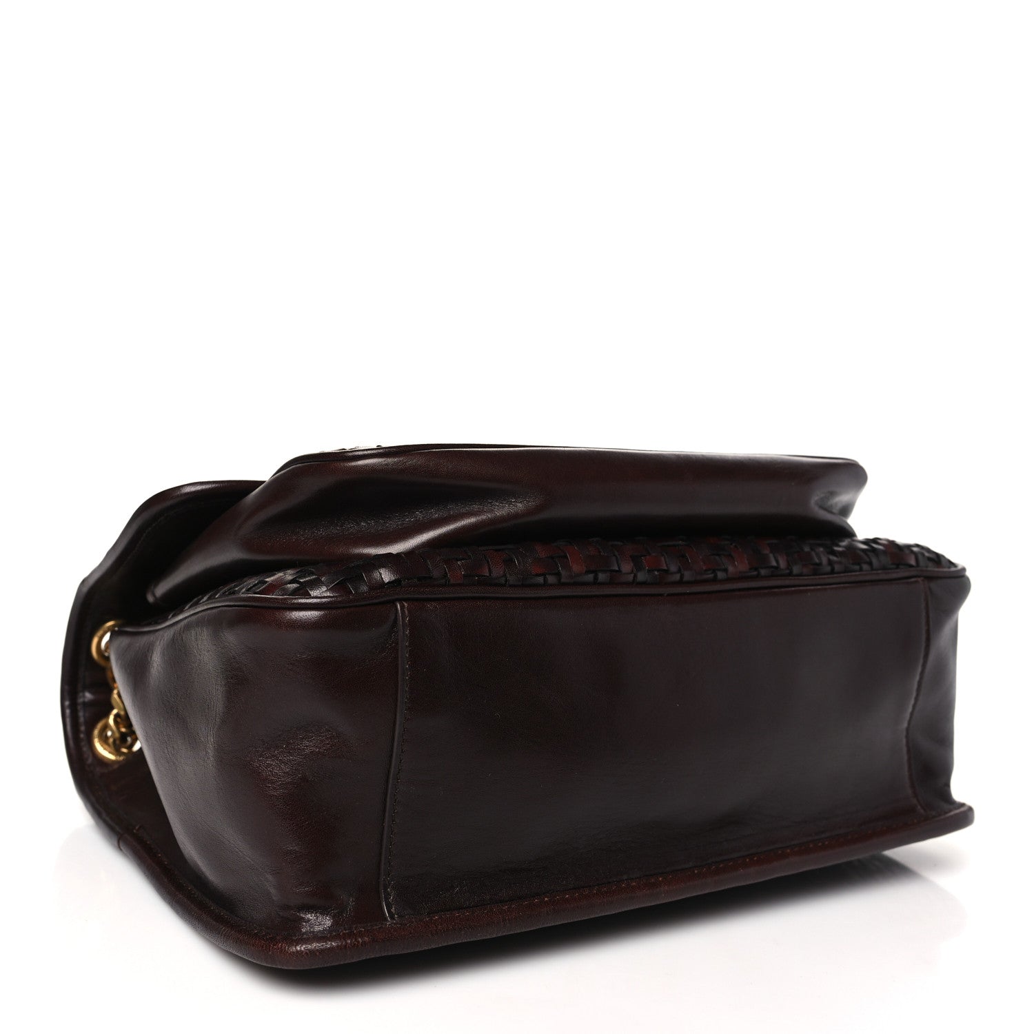 Saint Laurent Calfskin Woven Monogram Medium Niki Chain Satchel Burnt Brown 4 of 11