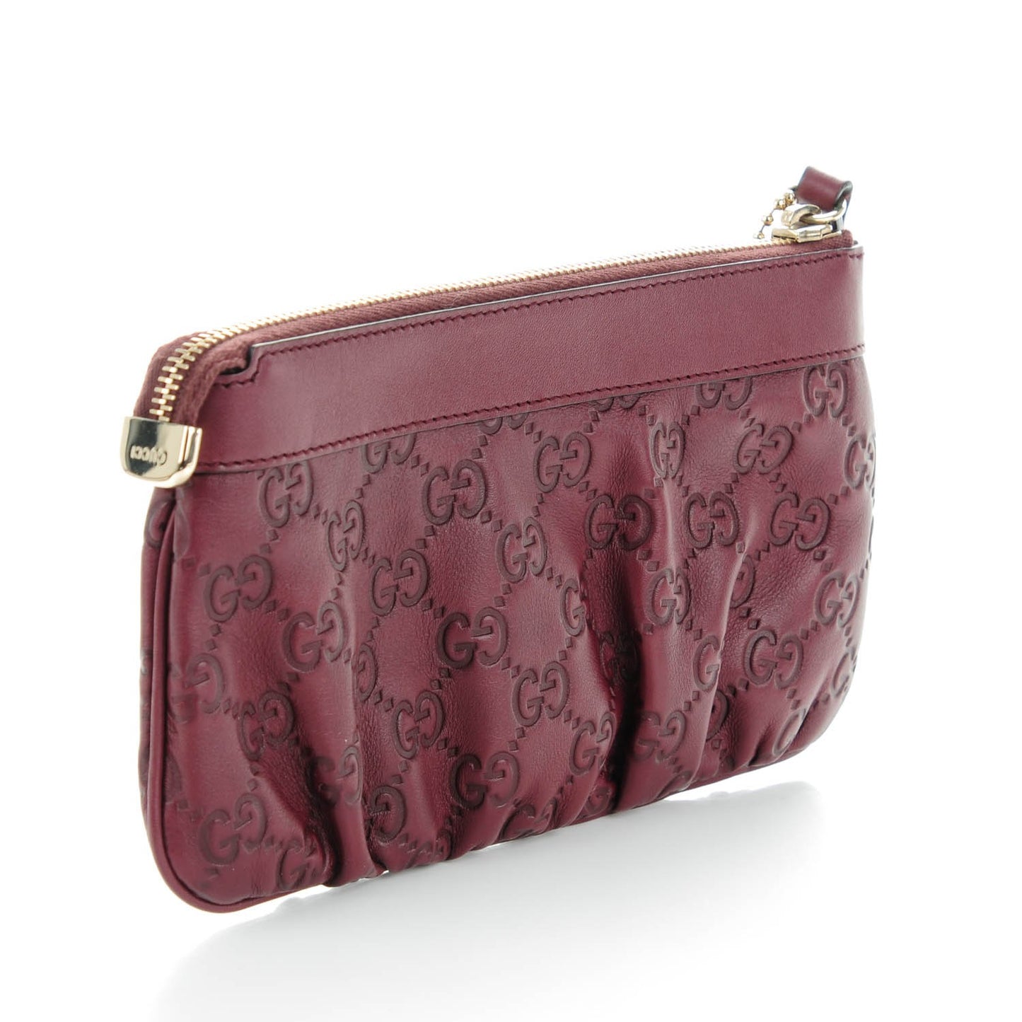 Guccissima Heart Wristlet Bordeaux